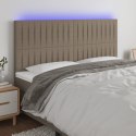 Zagłówek do łóżka z LED, taupe, 200x5x118/128 cm, tkanina Lumarko!