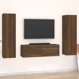 Zestaw 3 szafek TV, brązowy dąb, materiał drewnopochodny Lumarko!