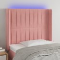 Zagłówek do łóżka z LED, różowy, 103x16x118/128 cm, aksamit Lumarko!