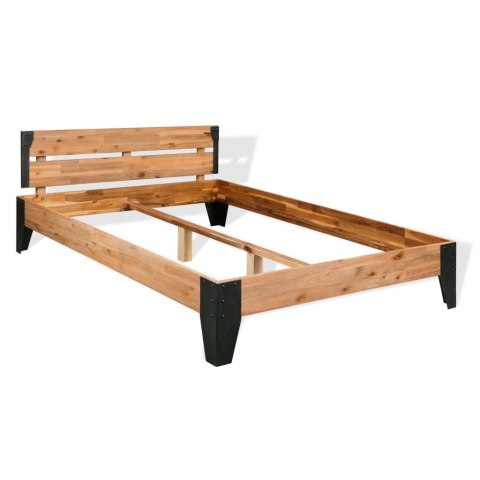 Rama łóżka, lite drewno akacjowe i stal, 152x203 cm Lumarko!