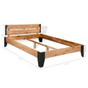 Rama łóżka, lite drewno akacjowe i stal, 152x203 cm Lumarko!