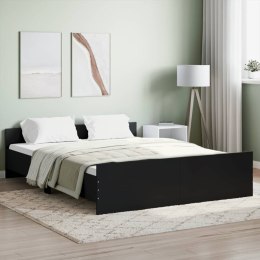 Rama łóżka z wezgłowiem i zanóżkiem, czarna, 140x200 cm Lumarko!