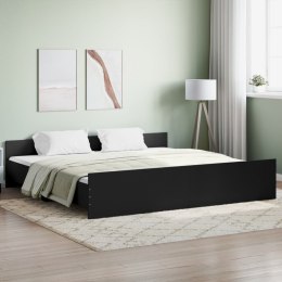 Rama łóżka z wezgłowiem i zanóżkiem, czarna, 180x200cm Lumarko!