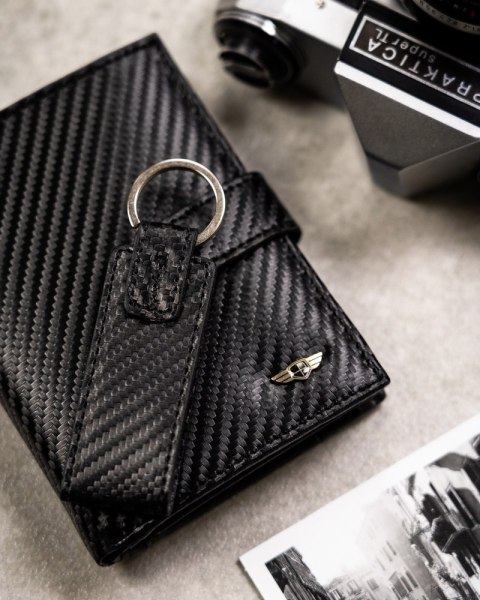 Zestaw prezentowy carbon z portfelem i brelokiem — Peterson Lumarko!