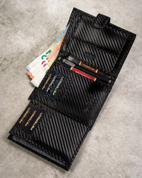 Zestaw prezentowy carbon z portfelem i brelokiem — Peterson Lumarko!