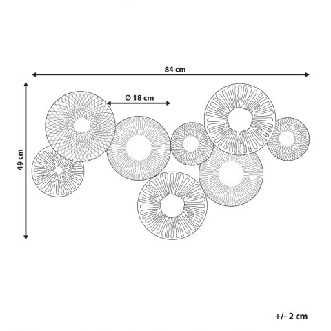 Dekoracja ścienna czarna z szarym TENNESSINE