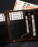 Pionowy Portfel Męski Ze Skóry Naturalnej Z Motywem Patriotycznym I Systemem Rfid Lumarko!
