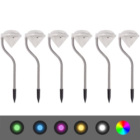 Lampki solarne ogrodowe LED 6 szt, 9x7,8x29,5 cm Lumarko!