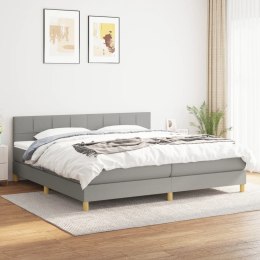 Łóżko kontynentalne z materacem, jasnoszare, tkanina 200x200 cm Lumarko!