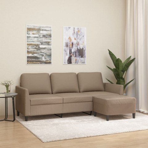 3-osobowa sofa z podnóżkiem, cappuccino, 180 cm, sztuczna skóra Lumarko!