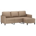 3-osobowa sofa z podnóżkiem, cappuccino, 180 cm, sztuczna skóra Lumarko!