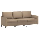 3-osobowa sofa z podnóżkiem, cappuccino, 180 cm, sztuczna skóra Lumarko!