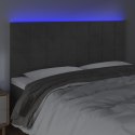 Zagłówek do łóżka z LED, ciemnoszary, 180x5x118/128 cm, aksamit Lumarko!