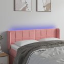 Zagłówek do łóżka z LED, różowy, 147x16x78/88 cm, aksamit Lumarko!