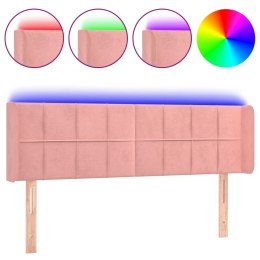Zagłówek do łóżka z LED, różowy, 147x16x78/88 cm, aksamit Lumarko!