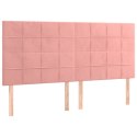 Zagłówek do łóżka z LED, różowy, 160x5x118/128 cm, aksamit Lumarko!
