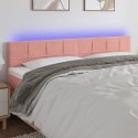 Zagłówek do łóżka z LED, różowy, 200x5x78/88 cm, aksamit Lumarko!