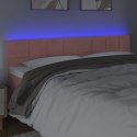 Zagłówek do łóżka z LED, różowy, 200x5x78/88 cm, aksamit Lumarko!