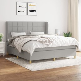Łóżko kontynentalne z materacem, jasnoszare, tkanina 160x200 cm Lumarko!