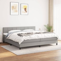 Łóżko kontynentalne z materacem, jasnoszare, tkanina 160x200 cm Lumarko!