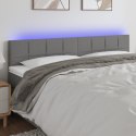 Zagłówek do łóżka z LED, ciemnoszary, 160x5x78/88 cm, tkanina Lumarko!