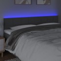 Zagłówek do łóżka z LED, ciemnoszary, 160x5x78/88 cm, tkanina Lumarko!