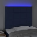 Zagłówek do łóżka z LED, niebieski, 80x5x118/128 cm, tkanina Lumarko!