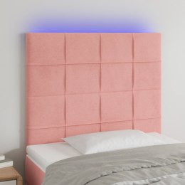 Zagłówek do łóżka z LED, różowy, 100x5x118/128 cm, aksamit Lumarko!