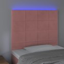 Zagłówek do łóżka z LED, różowy, 100x5x118/128 cm, aksamit Lumarko!