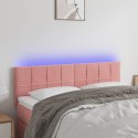Zagłówek do łóżka z LED, różowy, 144x5x78/88 cm, aksamit Lumarko!