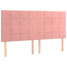 Zagłówki do łóżka, 4 szt., różowy, 100x5x78/88 cm, aksamitny Lumarko!