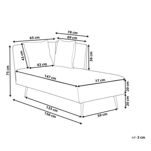 Szezlong boucle lewostronny biały RIOM