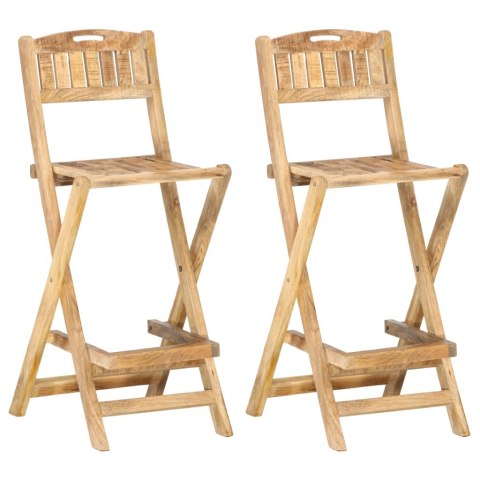 Składane krzesła barowe do ogrodu, 2 szt., lite drewno mango Lumarko!