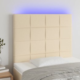 Zagłówek do łóżka z LED, kremowy, 90x5x118/128 cm, tkaninaLumarko! 