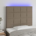 Zagłówek do łóżka z LED, taupe, 90x5x118/128 cm, tkaninaLumarko!