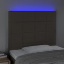 Zagłówek do łóżka z LED, taupe, 90x5x118/128 cm, tkaninaLumarko!