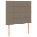 Zagłówek do łóżka z LED, taupe, 90x5x118/128 cm, tkaninaLumarko!