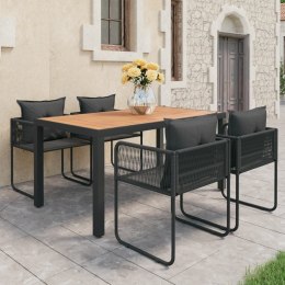 5-częściowy zestaw mebli ogrodowych, rattan PVC, czarno-brązowy Lumarko!