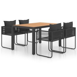 5-częściowy zestaw mebli ogrodowych, rattan PVC, czarno-brązowy Lumarko!