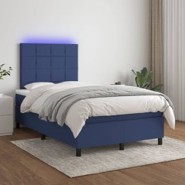 Łóżko kontynentalne z materacem, niebieskie 120x200 cm, tkaninaLumarko!