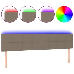 Zagłówek do łóżka z LED, taupe, 180x5x78/88 cm, tkaninaLumarko!