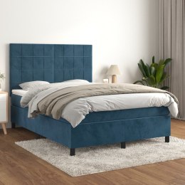 Łóżko kontynentalne z materacem, ciemnoniebieskie, 140x200 cmLumarko!
