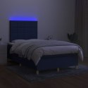 Łóżko kontynentalne z materacem, niebieskie 120x200 cm, tkaninaLumarko!