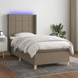 Łóżko kontynentalne z materacem, taupe, 90x200 cm, tkanina Lumarko!