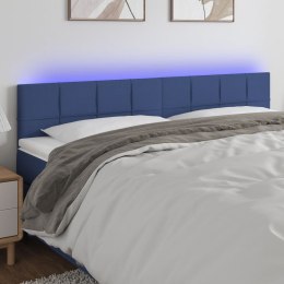 Zagłówek do łóżka z LED, niebieski, 200x5x78/88 cm, tkaninaLumarko!