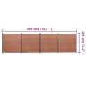 Zestaw paneli ogrodzeniowych, brązowy, 699x186 cm, WPCLumarko!