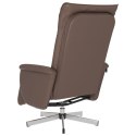 Rozkładany fotel z podnóżkiem, brązowy, sztuczna skóraLumarko!