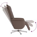 Rozkładany fotel z podnóżkiem, brązowy, sztuczna skóraLumarko!