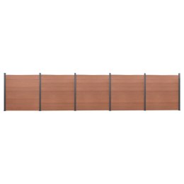 Zestaw paneli ogrodzeniowych, brązowy, 872x186 cm, WPC Lumarko!