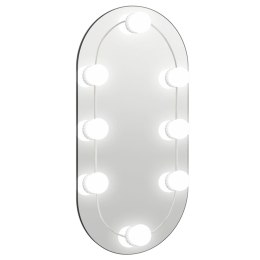 Lustro z lampami LED, 40x20 cm, szklane, owalne Lumarko!